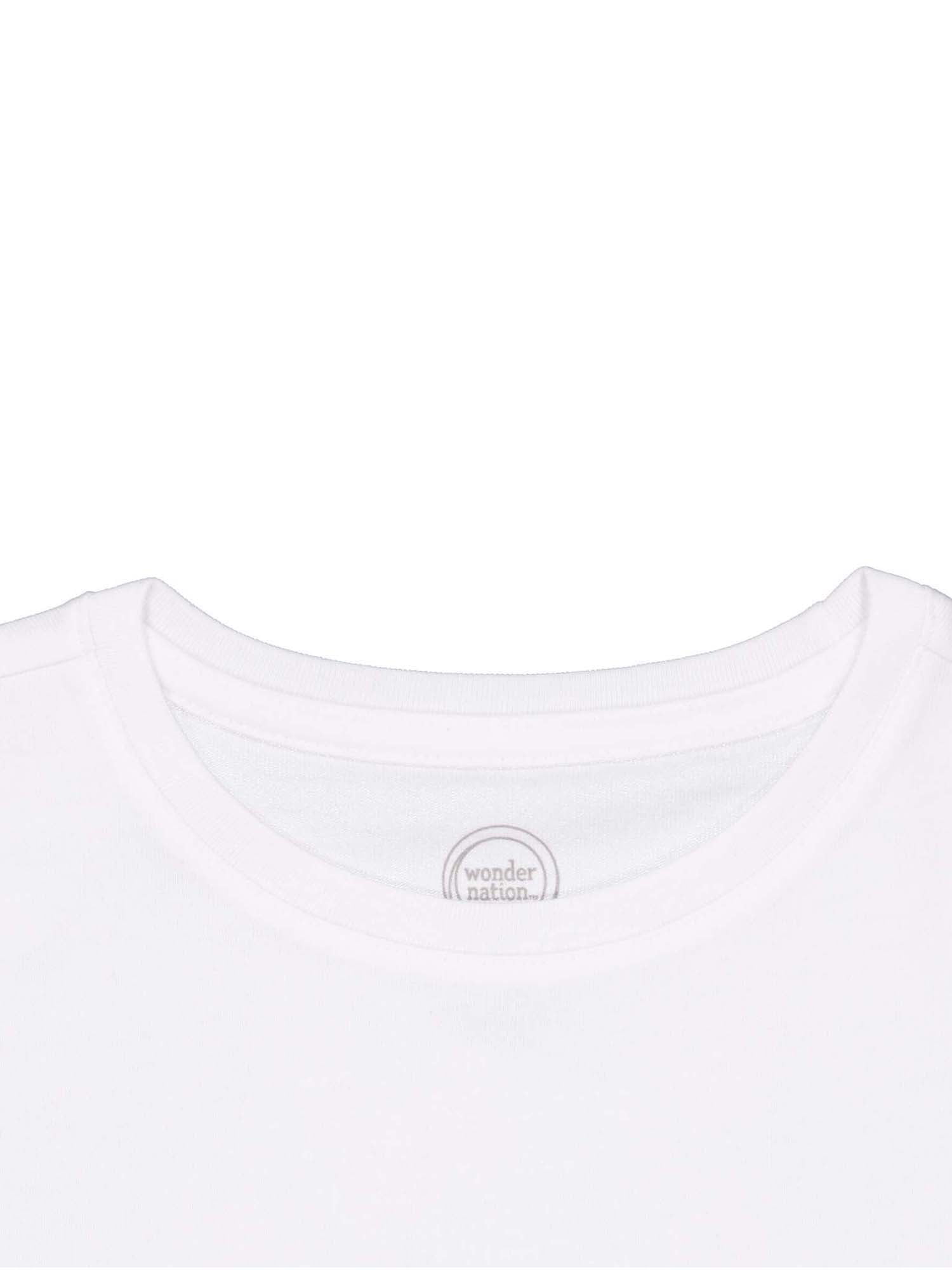 Wonder Nation Girls Short Sleeve Kid Tough T-Shirt, Sizes 4-18 & Plus