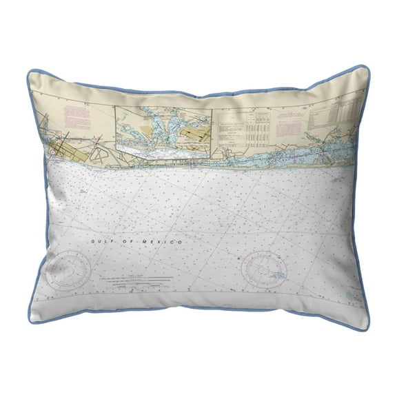 Betsy Drake SN11425VZ 11 x 14 in. Venice to Casey Key, Florida Nautical Map Corded Indoor & Outdoor Pillow - Small