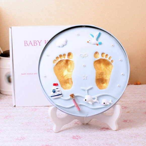 MesaSe Newborn Baby Handprint and Footprint Keepsake Decoration Gifts Personalized Non-Toxic DIY Infants Clay Souvenir Ornament Kit for Boys and Girls