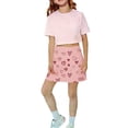 thumbnail image 7 of CPNG Girls Skorts High Waist Athletic Skirts with Shorts Little Girl Casual Heart Print High Waisted Stretchy Sporty Skorts, 7 of 7