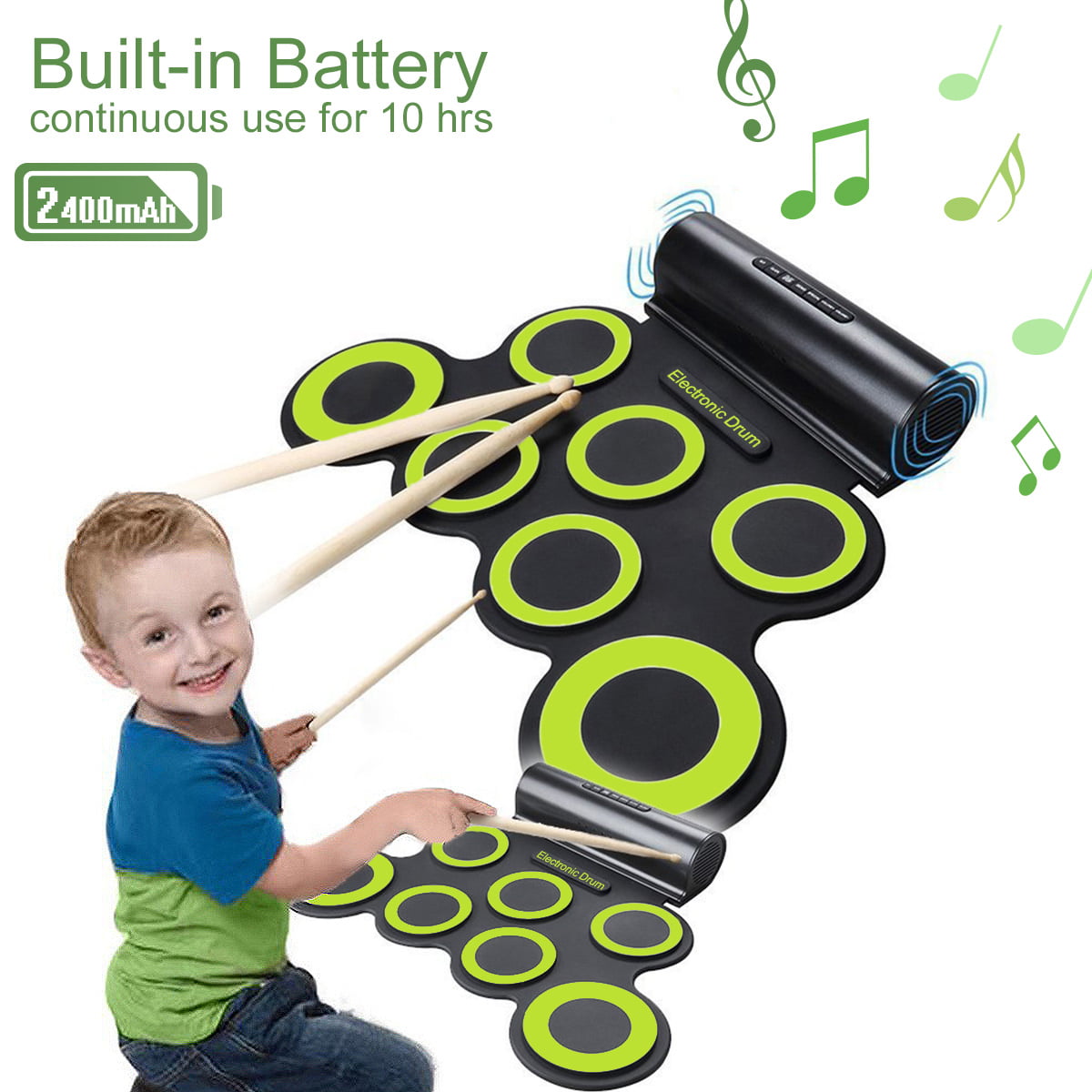 and Adults Beginner Hand-Rolled Electronic Drum Pad Set Teens Roll Up Practice Drum Set Portable Practice Drum Set for Kids Transl 