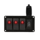 thumbnail image 4 of Panel de interruptores basculantes, interruptor basculante LED de 4 entradas, interruptor basculante USB de alta capacidad, 4 of 9