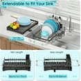 thumbnail image 5 of Dish Drying Rack in Sink, Expandable Rustproof Dish Rack for Kitchen Counter, Over The Sink Dish Drainer with Utensil Holder, Cup Rack, Drainboard, Space Saving Dish Dryer Rack for Inside Sink, 5 of 5
