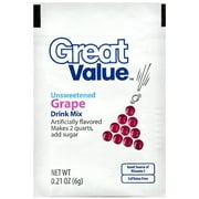 Great Value Unsweetened Grape Drink Mix, 0.21 Oz.
