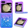 thumbnail image 2 of Glitter Case for Samsung Galaxy Z Flip 5 for Women Girls, Bling Sparkle Colorful Gradient Quicksand Waterfall Soft TPU Liquid Case Cover for Samsung Galaxy Z Flip5 LSJB-Purple Blue, 2 of 7