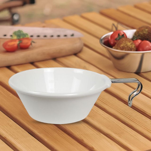 Cuenco Sierra Mini Camping Sierra Bowl con asa plegable apilable Picnic Water Cup (Blanco)