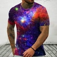 thumbnail image 6 of Penkiiy Galaxy Printed Shirt,Men's Shirts Unisex 3D Graphic Print Fashion T-Shirts for Adults Teens Novelty Casual Tee Tops 3XL Purple, 6 of 9