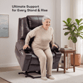 thumbnail image 6 of Sino Luban Dual Motor Power Lift Recliner Chair for Elderly with Massage and Heat, Electric Lift Chair for Big and Tall Adults, USB A&C, 2 Cup Holders (T6013 - Faux Leather, Dark Brown, Oversized), 6 of 10