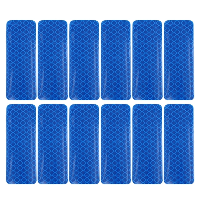Etiqueta Engomada Reflectante De Parachoques Trasero 3x8cm Reflectora Azul Cinta De Advertencia 12Pcs