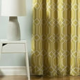 thumbnail image 2 of Quality Home Geometric Trellis Printed Room Darkening Curtains - Stainless Steel Nickel Grommets - Mustard - 52"W x 84"L - (Set of 2 Panels), 2 of 4