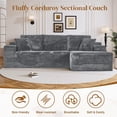 thumbnail image 3 of LLappuil 108" Sectional Sofa, Modular Sectional Couch with Left Chaise, Boneless Corduroy Cloud Sofa for Living Room Gray, 3 of 7