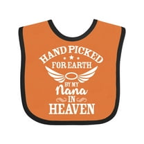 Inktastic Handpicked for Earth by My Nana in Heaven with Angel Wings Boys or Girls Baby Bib