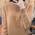 thumbnail image 5 of Oksale Knit Sweaters for Women Trendy High Neck Pullover Shirts Soft Comfy Long Sleeve Fall Tops Khaki XL, 5 of 8