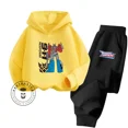 thumbnail image 4 of Conjunto de sudadera con capucha de algodón para primavera y otoño de 2024 para niños y niñas, conjunto de sudadera con capucha elástica de moda de hip hop con dibujos animados de Transformers, 4 of 4