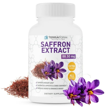 Natural Weight Loss Pills - Pure Saffron Extract Pills – Best Natural Appetite Suppressant, Supports Healthy Weight Loss for Women & Men – 88.5mg of Pure Saffron Extract – Made in USA – 1 Month