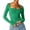 Green, variant on Women's Sexy Long Sleeve Square Neck Tops Slim Fitted Double Lined Basic Shirts