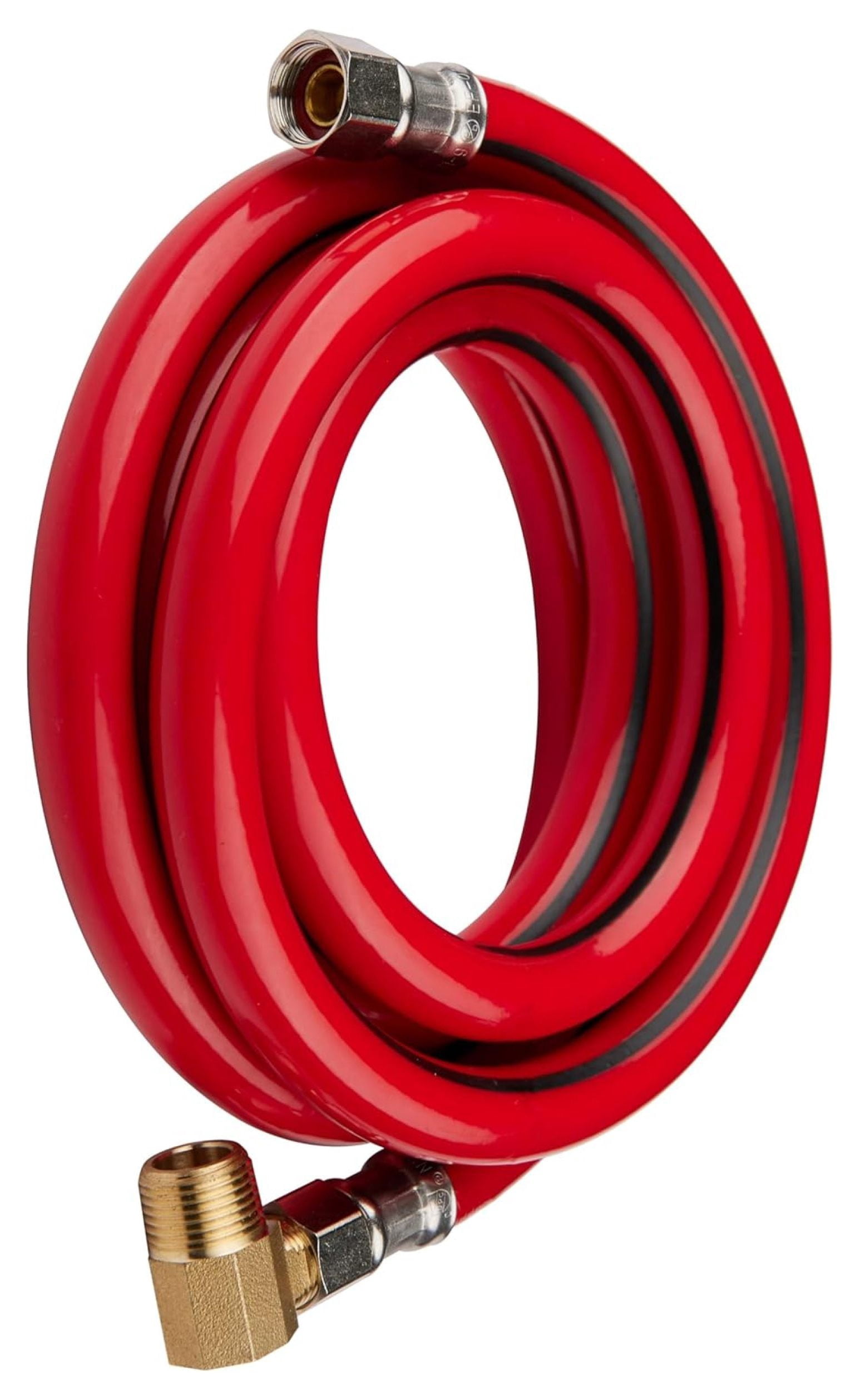 10-Pack 6-Feet Universal Dishwasher Red PVC Hose with Brass Elbow, 3/8" comp x 3/8" MIP elbow,(HOSE013-10PCS)