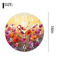 thumbnail image 2 of 16 Inch Wall Clock Battery Operated Silent Clock Decorative for Office, Kitchen, Outdoor, Living Room，Flower Colorful Field Poppies Bloom Flowers Lavender Style, 2 of 4