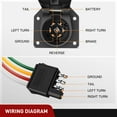 thumbnail image 4 of Nilight Dual Output 4 Way Flat Vehicle Side to 7 Way RV Blade Wiring Adapter 4 Pin Flat to 7 Pin Round Blade and 4 Way Trailer Wiring Harness Adapter w/Mounting Bracket for Truck RV, 2 Year Warranty, 4 of 9