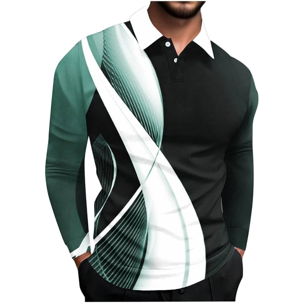 Suéteres de Manga Corta de los Hombres Top de Solapa / Camisa Diseño Deportivo Casual, Tela Suave Transpirable para el Uso Diario Al Aire Libre de Invierno