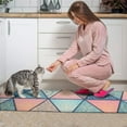 thumbnail image 3 of Pink and Blue Triangular Floral Boho Pattern Kitchen Rugs Sets Of 2,Anti Fatigue Kitchen Mat Rugs Non Slip Washable,Decorative Kitchen Floor Mats for Kitchen,Sink,Laundry,17"x30"+17"x47", 3 of 7