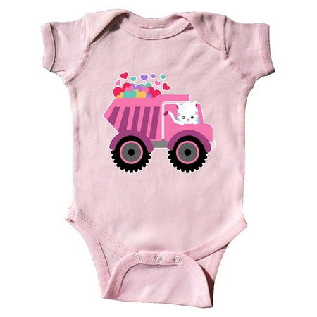 

Inktastic Kitten Sending Some Love This Valentine s Day in Dump Truck Gift Baby Boy or Baby Girl Bodysuit
