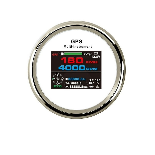 Car Boat Digital Multi-function GPS Speedometer 85mm Odometer Trip Tachometer Fuel Voltmeter Water Temp Oil Press ,High Precision