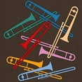 thumbnail image 3 of CafePress - Colorful Trombones Dark T Shirt - 100% Cotton T-Shirt, 3 of 4