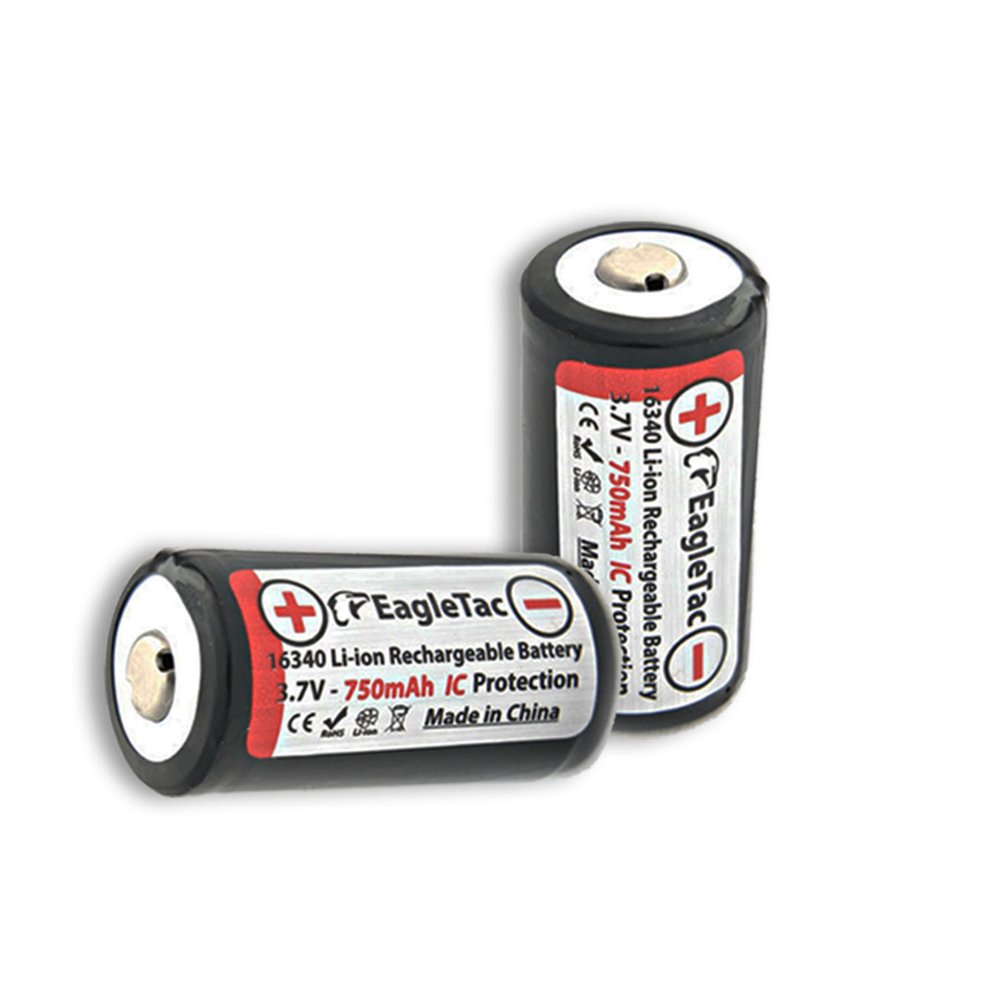 Eagletac 16340 RCR123A LiIon 3.7V Protected Rechargeable Battery