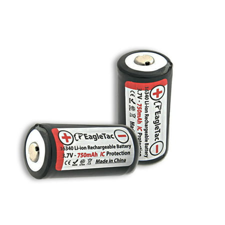 Eagletac 16340 RCR123A Li-Ion 3.7V Protected Rechargeable Battery (Rechargeable CR123A) (Best 16340 Rechargeable Battery)