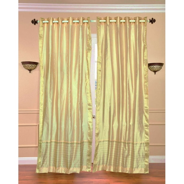 Golden Ring Top Sheer Sari Curtain Drape Panel Piece Walmart Com Walmart Com