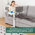 thumbnail image 3 of Adjustable Overbed Table with Wheels, Rolling Laptop Desk for Bed, Sofa, or Hospital Use, White, 3 of 8