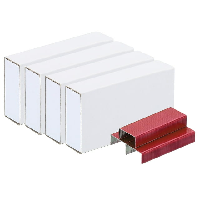 Unique Bargains Staples for Stapler, 4 Pack(1000Pcs Staples Per Pack) #10 Mini 3/16 Inch Length Staples Jam Free Red