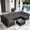 Black Wicker & Dark Gray, variant on SOLAURA 7-Piece Patio Furniture Outdoor Black Wicker Rattan Sectional Sofa Set Conversation Set with Gray Cushions