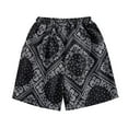 thumbnail image 3 of sovlvnd Mens Summer Shorts Mens Casual Printed Beach Shorts With Elastic Waist And Drawstring Pocketless Knee Length L, Black, 3 of 8