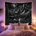 thumbnail image 2 of Mountain Lake Grayscale with Full Grown Moose Prominent, Mystical Fantasy for Space Lovers, Galaxy Room Decor, Housewarming Gift, Tapestry Wall Hanging for Bedroom and Dorm, 2 of 7