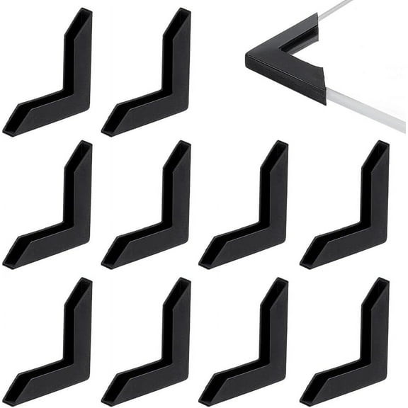 100Pcs Corner Protectors L-Shaped Corner Bumpers Black Plastic Corner Guards Covers Proofing Edge Protector for Picture Frame Mirror Ceramic Glass Transportation Protection for diy