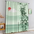 thumbnail image 3 of Bamboo Forest Blackout Curtains 42x54in - Red Sun White Cloud Lake Mountain Rod Pocket Window Shades for Living Room Bedroom, Machine Washable Fast Drying Curtains for Parents Room Balcony, 3 of 6