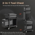 thumbnail image 2 of Aukfa Tool Box, 2 in 1 Steel Rolling Tool Chest & Cabinet On Wheels for Garage, 6-drawer, Black, 2 of 9