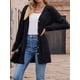 thumbnail image 5 of Cárdigan de Otoño para Mujer, de Punto Suave, de Larga, Abierto Al Frente y con Bolsillos. Negro L, 5 of 8