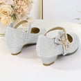 thumbnail image 3 of Girls Dress Shoes Glitter Princess Shoes Toddler Kids Flower Mary Jane Low Heels Party Wedding Prom Footwear, 3 of 4