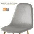 thumbnail image 6 of Dining Chairs Set of 4, Mid Century Modern Side Chairs, Retro Velvet Upholstered Dining Chair with Wood Leg Chairs, Accent Chairs Side Chairs for Living Room Kitchen Home Bedroom Vanity, Gray, 6 of 7