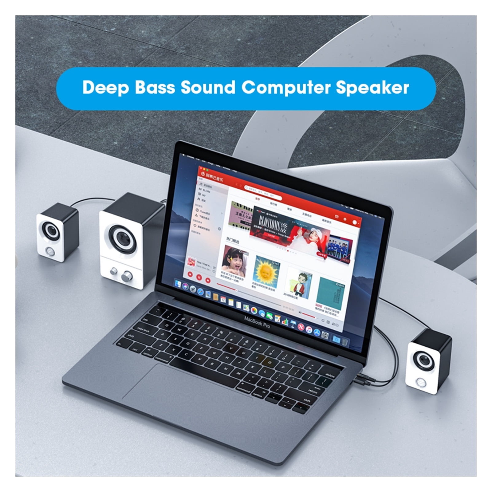 Bluetooth Computer Speakers 4D Stereo Bass Sound Speaker For PC Laptop Desktop Music Player Home Theater Subwoofer Loudspeakers ,Clear Distortion-Free