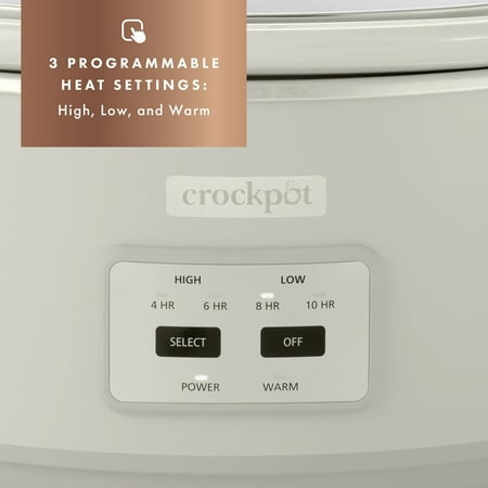 Crock-Pot - Crockpot 7 qt. Programmable Slow Cooker with Locking Lid and Little Dipper - Mushroom