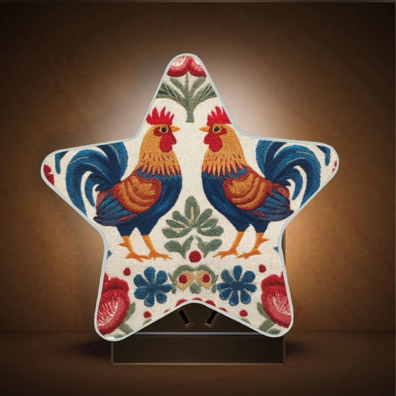 Star Night Light Auto On/Off Plug-in Wall Light with Light Sensor Warm White LED for Home Party Male and Female Chickens