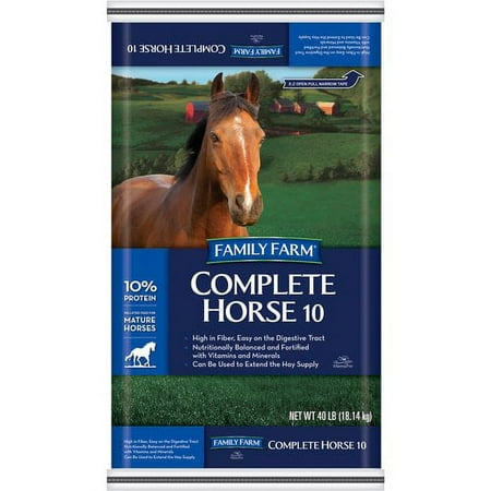 Family Farm 10% Pelleted Complete Horse 10 Animal Feed, 40 lbs.