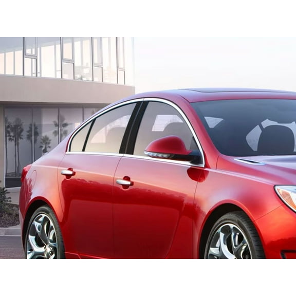 Rvinyl Pillar Post Window Trim Compatible with Buick Regal 2011-2017 - Carbon Fiber 3D (Black)