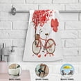thumbnail image 4 of Coolnut Love Bikes Love Trees Bath Hand Towels 2 PCS, Ultra Soft and Highly Absorbent, Valentine's Day Decorative Fingertip Face Towel for Home, Bathroom, Kitchen, 28.3"x14.4", 4 of 4