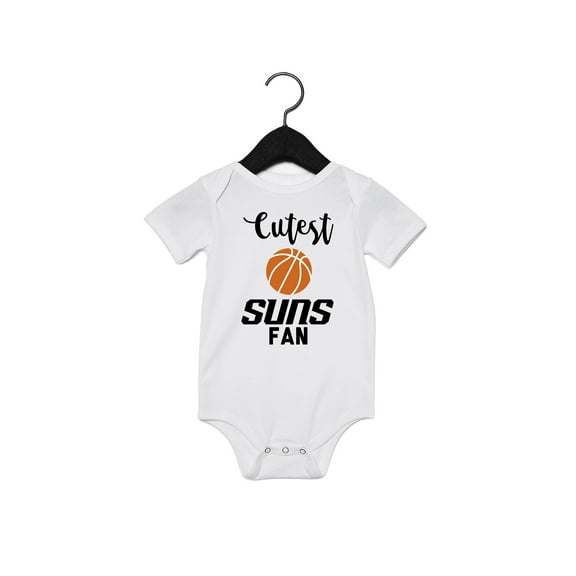EGDKids Cutest Fan Basketball Quote Baby Bodysuit White (12-18 Months)