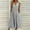 Gray, variant on Tejiojio Summer Saving Labor Day Women's Fashion Casual Sleeveless V-Neck Button Striped Print Pocket Maxi Dress